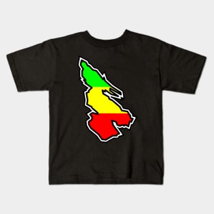 Salt Spring Island Silhouette in Rasta Rastafarian Flag Colours - Rastafari - Salt Spring Island Kids T-Shirt